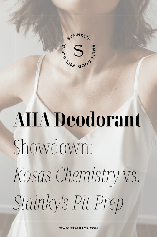 Kosas AHA Chemistry Serum Deodorant vs Stainky's Pit Prep