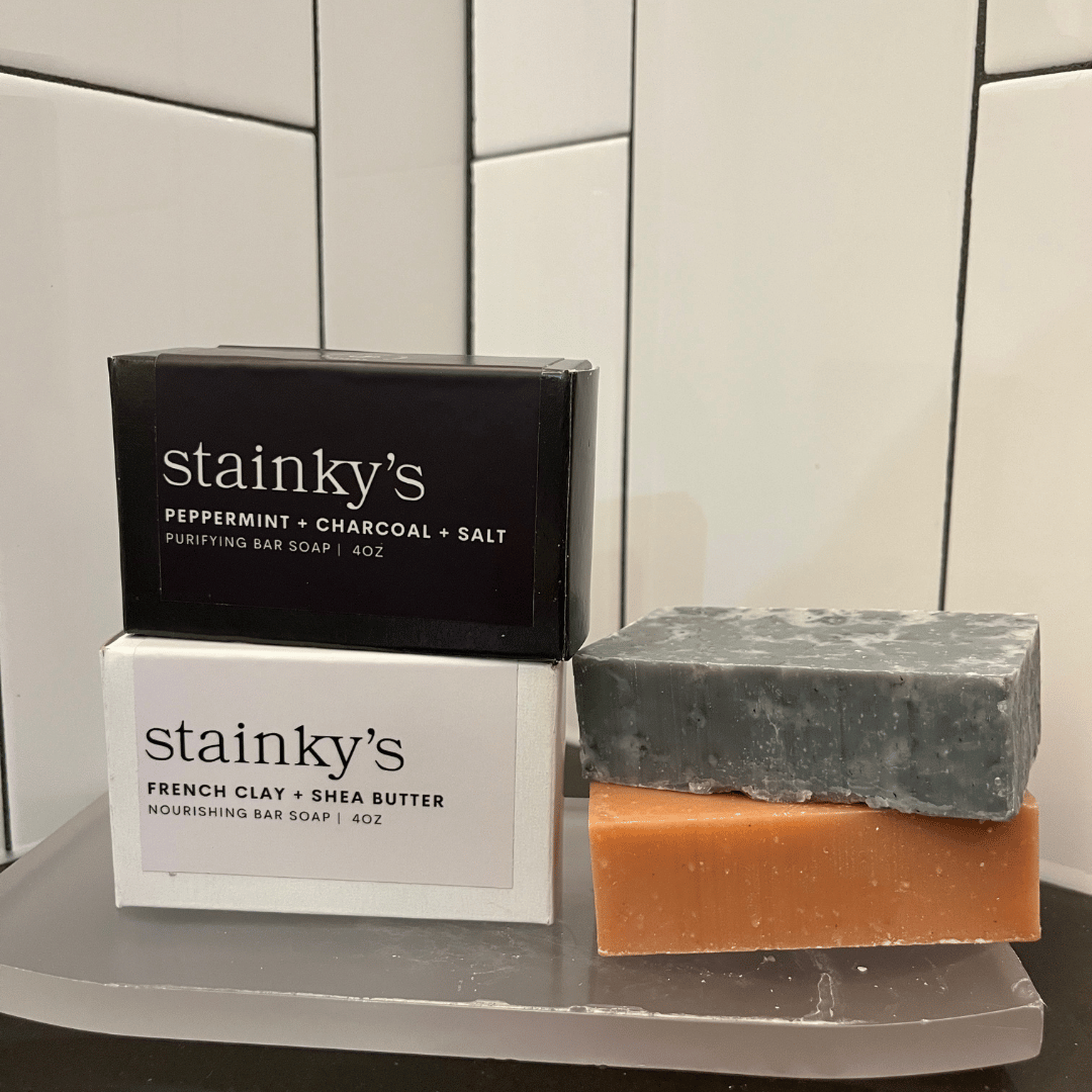 Fragrance free bar soap. Unscented soap with french clay and shea butter. Rich later Nourishing and moisturizing fragrance free soap. Best used before Pit Prep deodorant primer.